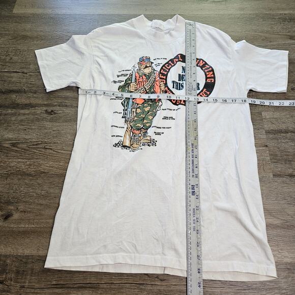 Vintage 80s Shirt Sz Large Single Stitch Graphic Print Official Hunting Excuse - Picture 3 of 7
